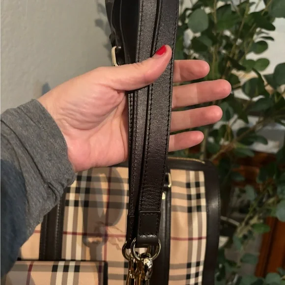 Burberry Alchester Haymarket Medium Bowler Top Handle Bag and Wallet Set NWOT - Picture 7 of 10